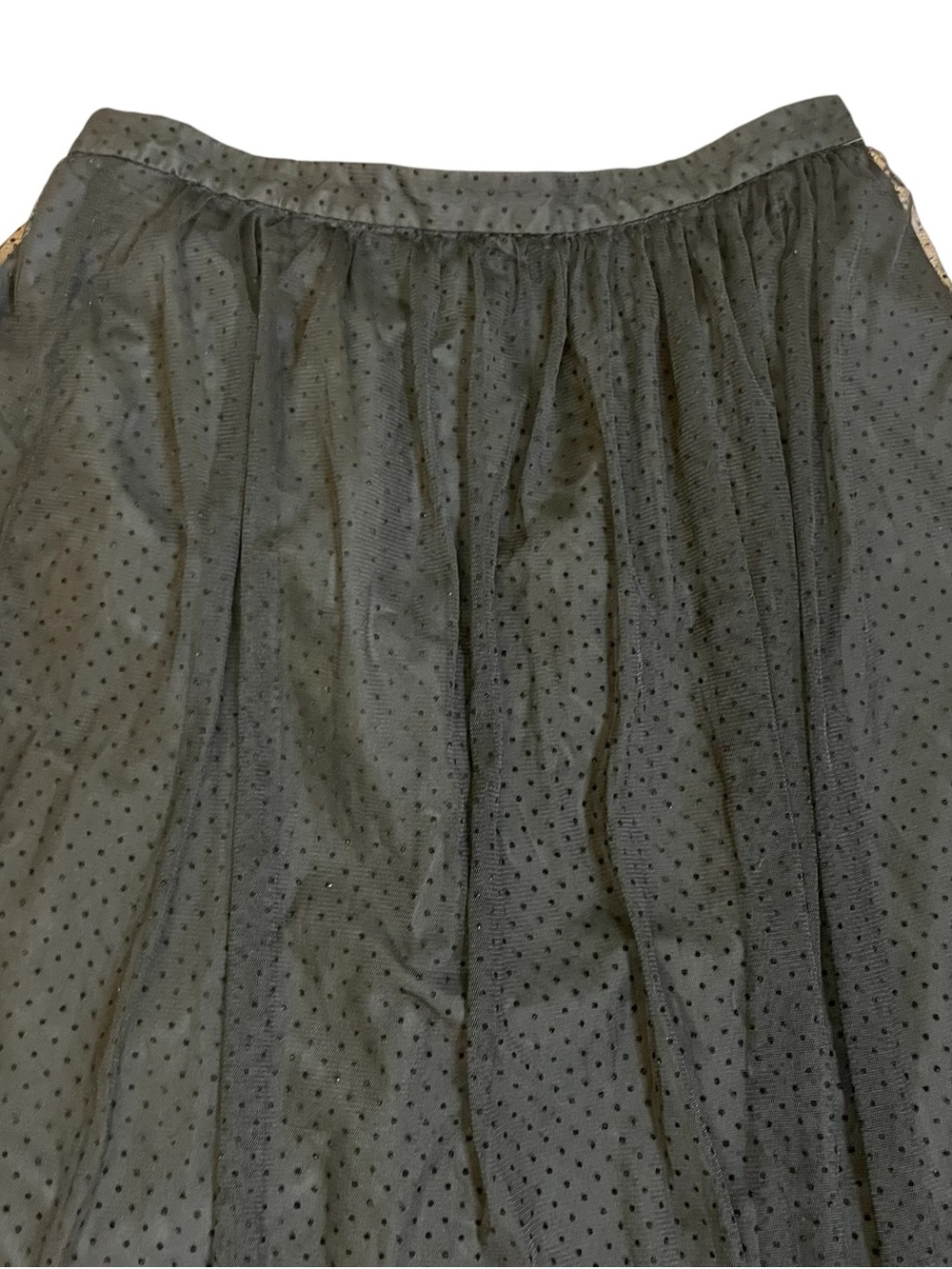 J. Crew Black Dotted Mesh Circle Skirt Sz L - Picture 4 of 6